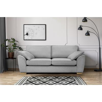 3-Sitzer HOME AFFAIRE "Savoy", grau (hellgrau), B:208cm H:95cm T:107cm, Struktur weich (100% Polyester), Struktur fein (100% Polyester), Sofas, gemütliches Sofa mit vielen Kissen, in 2 Bezugsqualitäten Image
