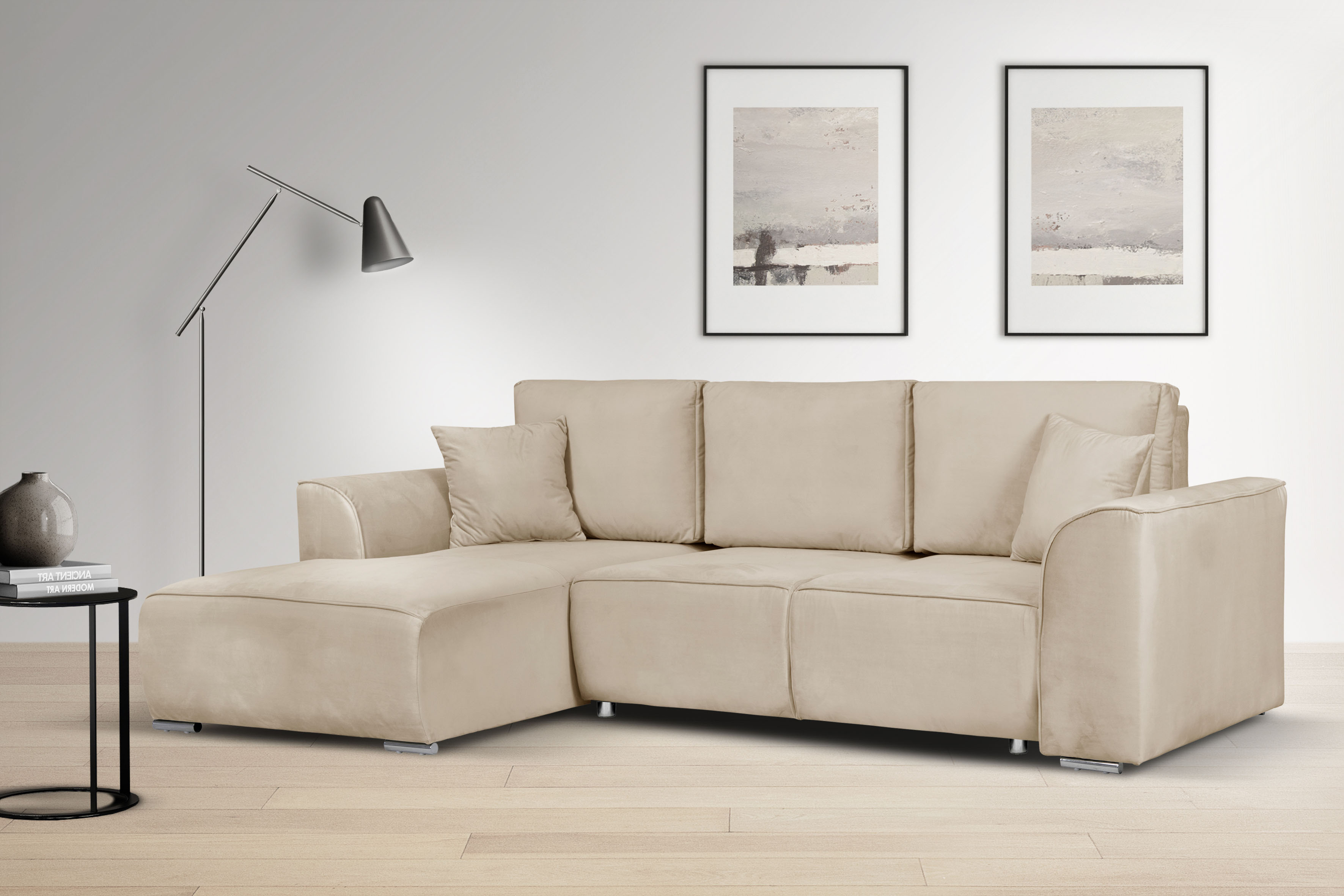 OTTO home "BEATRICE optionale Schlafsofa mit Bettkasten, B/T/H: 265/170/86 cm" L-Form, wahlweise auch mit Bettfunktion und Bettkasten