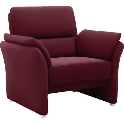 Sessel DOMO COLLECTION "Pina elegant und zeitloser Clubsessel, bequemer Cocktailsessel", rot (dunkelrot), B:99cm H:95cm T:88cm, 100% Polyester, Sessel, Einzelsessel, Hoher Sitzkomfort, Microfaser hochflorig, dunkelgrau Image