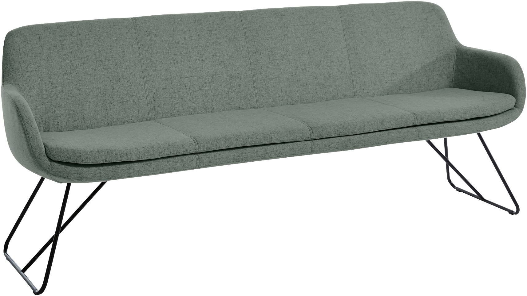 Essbank MUSTERRING "Tavia", blau (aqua, schwarz), B:200cm H:87cm T:66cm, 100% PES, Sitzbänke, Schlittengestell in drei Ausführungen, Breite 180, 200 oder 220 cm Image