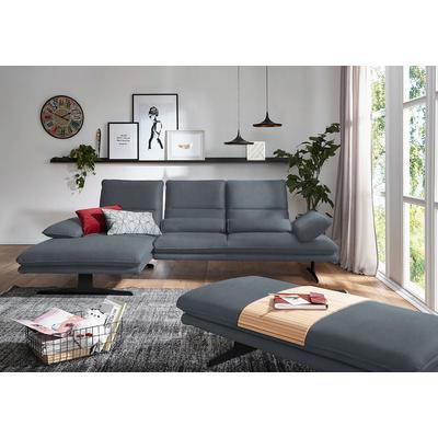 Ecksofa W.SCHILLIG "broadway, Designsofa mit tollem Sitzkomfort", blau (blau z69), B:291cm H:94cm T:164cm, Longlife Xtra-Leder Z69: Das feinnarbige, gedeckte Softleder Z69 besticht durch seine außergewöhnliche Weichheit im trendigen... Image