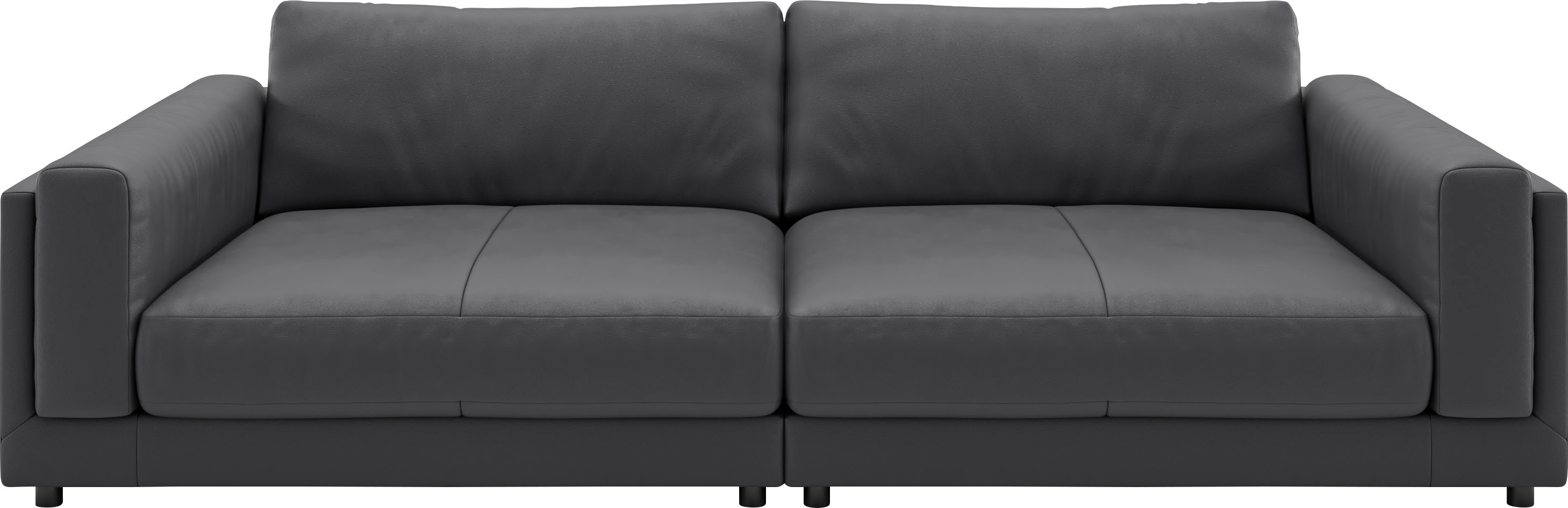 Big-Sofa 3C CANDY "Karalis mit extra großer Sitztiefe, elegantes Mega Sofa zum Relaxen", grau (anthrazit), B:294cm H:85cm T:150cm, 100% Leder, Sofas, auch in Cord- oder Leder-Bezug, lose Kissen, loungige Bequemlichkeit