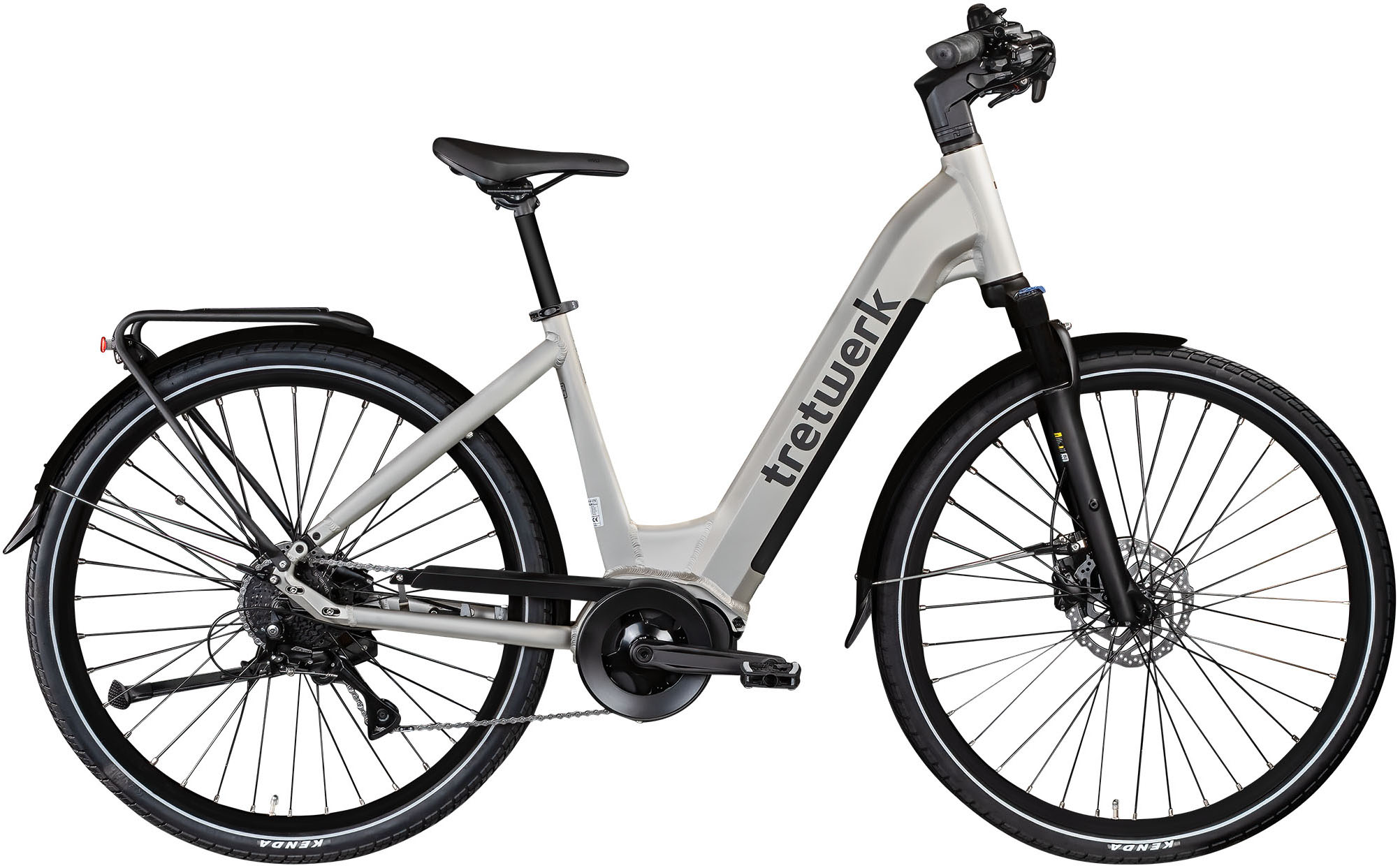 E-Bike TRETWERK "Amber" Gr. 48, grau, Elektrofahrräder, 48cm, 28 Zoll (71,12cm), E Bike Damen 28" Elektrofahrrad 155 - 185cm Hollandrad, Topseller Image