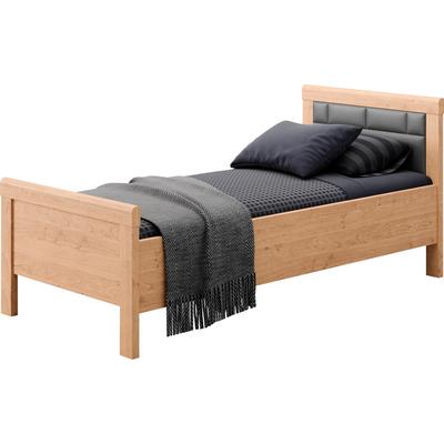 Einzelbett PRIESS "Arnsberg", braun (livorno buche, anthrazit), B:108cm L:208cm, Betten, Jugendbett Kinder-Einzelbett Bettgestell, Komforthöhe mit gepolstertem Kopfteil Image