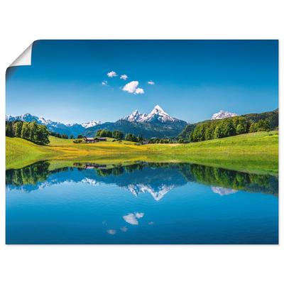 Wandbild ARTLAND "Landschaft in den Alpen", blau (farbe bild(er): blau), B:80cm H:60cm, Bilder, als Alubild, Outdoorbild, Leinwandbild, Poster in verschied. Größen Image