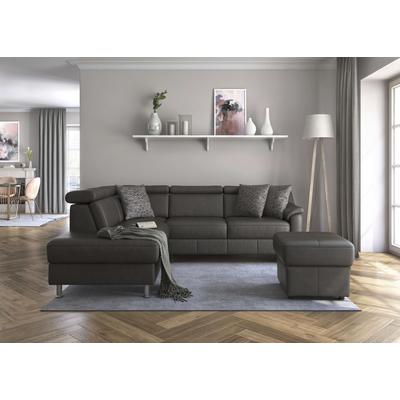 Ecksofa SIT & MORE "Freetown L-Form", grau (anthrazit), B:252cm H:84cm T:216cm, Sofas, inklusive Kopfteilverstellung und komfortablem Federkern Image