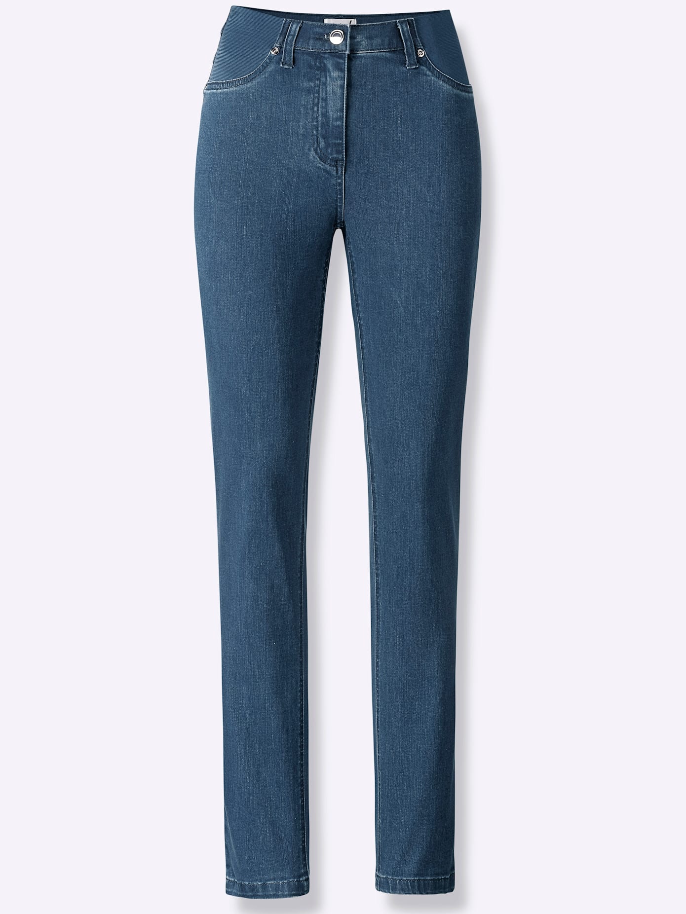 Bequeme Jeans CASUAL LOOKS, Damen, Gr. 52, Normalgrößen, blau (blau, stone, washed), 56% Baumwolle, 19% Polyester, 14% Lyocell, 10% Viskose, 1% Elasthan, unifarben, lang, Jeans