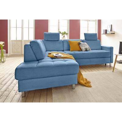 Ecksofa SIT & MORE "Pablo L-Form", blau (hellblau), B:233cm H:80cm T:196cm, Luxus-Microfaser ALTARA NUBUCK (100% Polyester) / Struktur fein (100% Polyester), Luxus-Microfaser ALTARA NUBUCK (100% Polyester) / Struktur (90% Polyester, 10% Polyamid),... Image