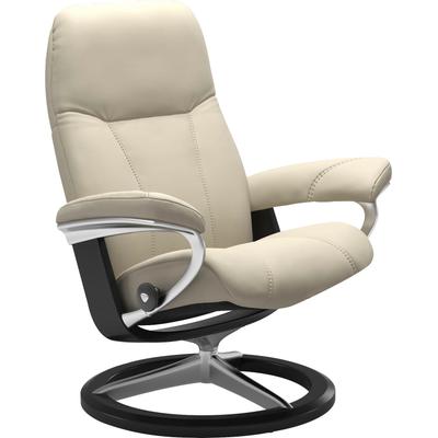 Relaxsessel STRESSLESS "Consul", beige (cream batick), B:78cm H:97cm T:70cm, Leder BATICK: BATICK ist ein leicht korrigiertes, durchgefärbtes und genarbtes Möbelleder, bei dem die meisten Unebenheiten und Spuren in der Regel entfernt wurden., Leder... Image