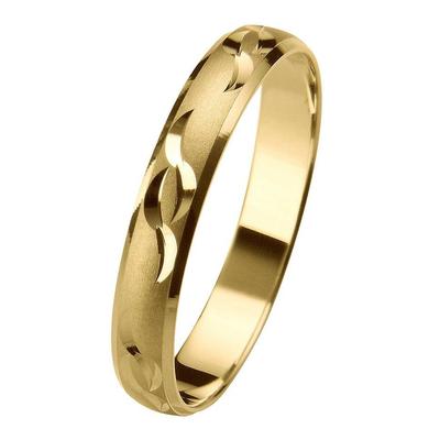 Trauring FIRETTI "Schmuck Geschenk Gold 375 Hochzeit Ehering Trauring "LIEBE" Gr. 23, gold (gelbgoldfarben), Fingerringe, 23, ohne Brillant, Gelbgold 375, 3,5mm, Made in Germany, wahlweise mit oder ohne Brillant Image