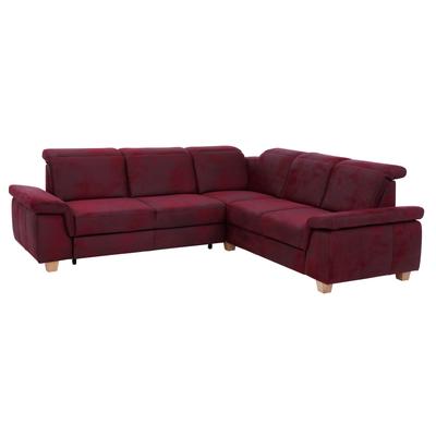 Ecksofa HOME AFFAIRE "Dalia L-Form", rot (bordeaux), B:256cm T:236cm, Luxus-Microfaser Florence (100% Polyester), Luxus-Microfaser weich (90% Polyester, 10% Polyamid), Webstoff (100% Polyester), Sofas, mit Federkernpolsterung, wahlweise mit... Image
