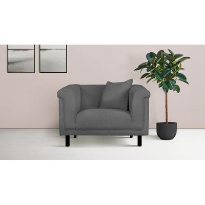 Sessel INOSIGN "AGNIA B/T/H: 100/85/71 cm", grau (anthrazit), B:100cm H:71,5cm T:85cm, 100% Polyester, Sessel, incl. Zierkissen, auch in Cord und Bouclé Image