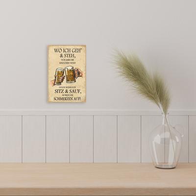 Alu-Dibond-Druck QUEENCE "Bier", beige (farbe bild(er): natur), B:20cm H:30cm T:0,2cm, Alu Dibond, Bilder, Bier, Sprüche, Werkstatt, Schild Image
