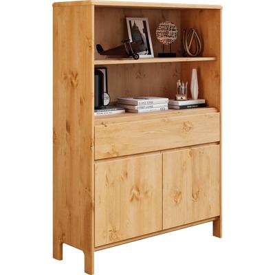 Regal HOME AFFAIRE "Luven", beige (natur), B:98cm H:137cm T:34cm, Massivholz, Regale, Büroregal Bücherregal, zertifiziertes Massivholz, Breite 98 cm Image