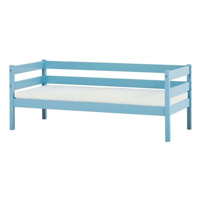 Einzelbett HOPPEKIDS "ECO Comfort Kinderbett, Kiefer Massivholz, Jugendbett inkl. Rollrost", blau (traum blau), B:76cm H:65cm L:166cm, Kiefer massiv, Betten, 70x160 cm, wahlweise in verschieden Farben/ Matratze/ Absturzsicherung Image