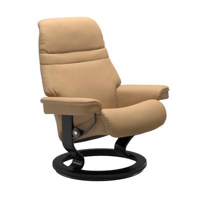 Relaxsessel STRESSLESS "Sunrise", beige (sand paloma), B:79cm H:103cm T:73cm, Leder BATICK: BATICK ist ein leicht korrigiertes, durchgefärbtes und genarbtes Möbelleder, bei dem die meisten Unebenheiten und Spuren in der Regel entfernt wurden., Leder... Image