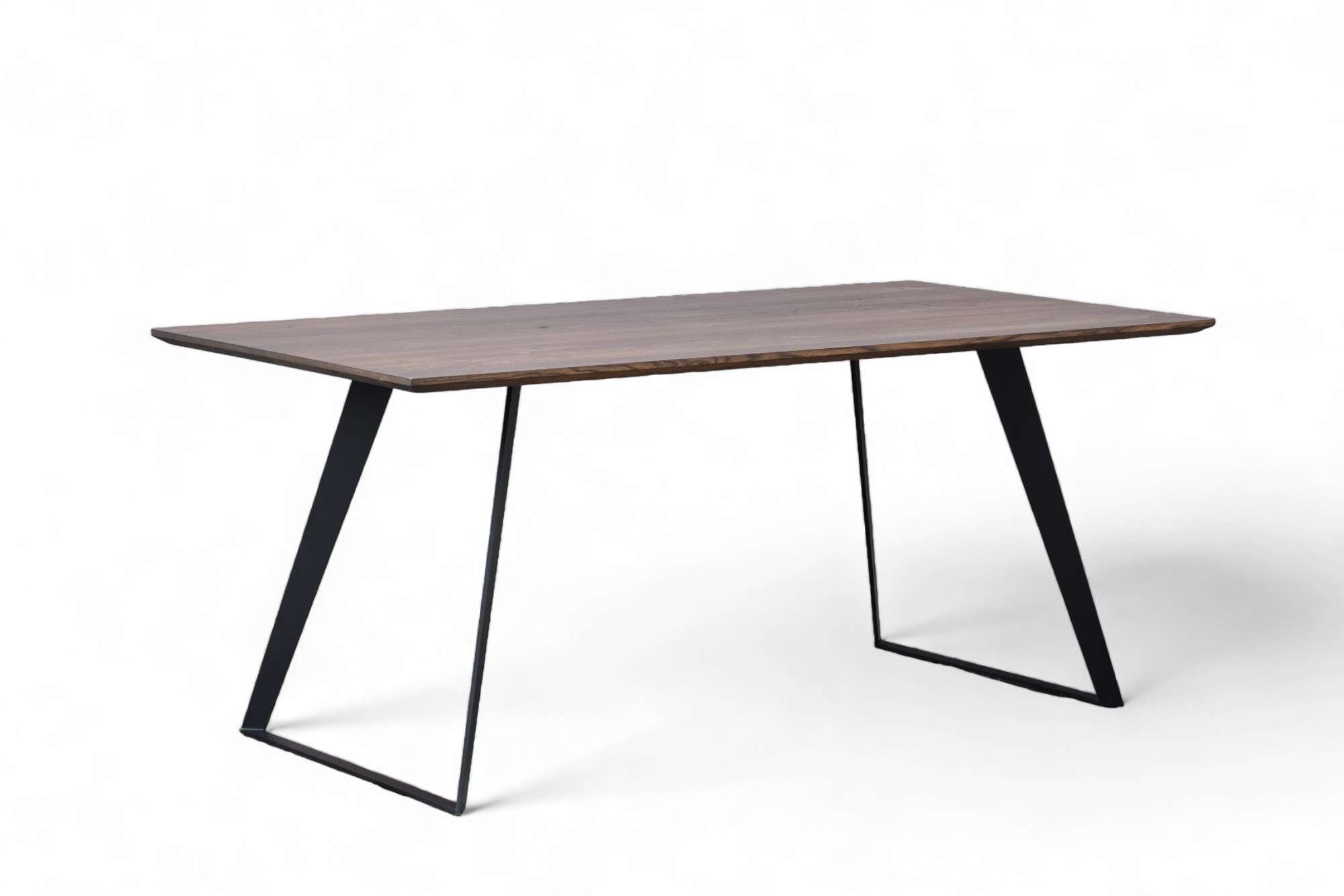 Esstisch HOME AFFAIRE "Talwiese Küchentisch, U-Form Metallgestell, Wildeiche massiv geölt", braun (braun, schwarz, braun), B:180cm H:76cm T:90cm, Tische, Baum Kante oder Schweizer Kante, erhältlich in 3 Größen und 2 Farben