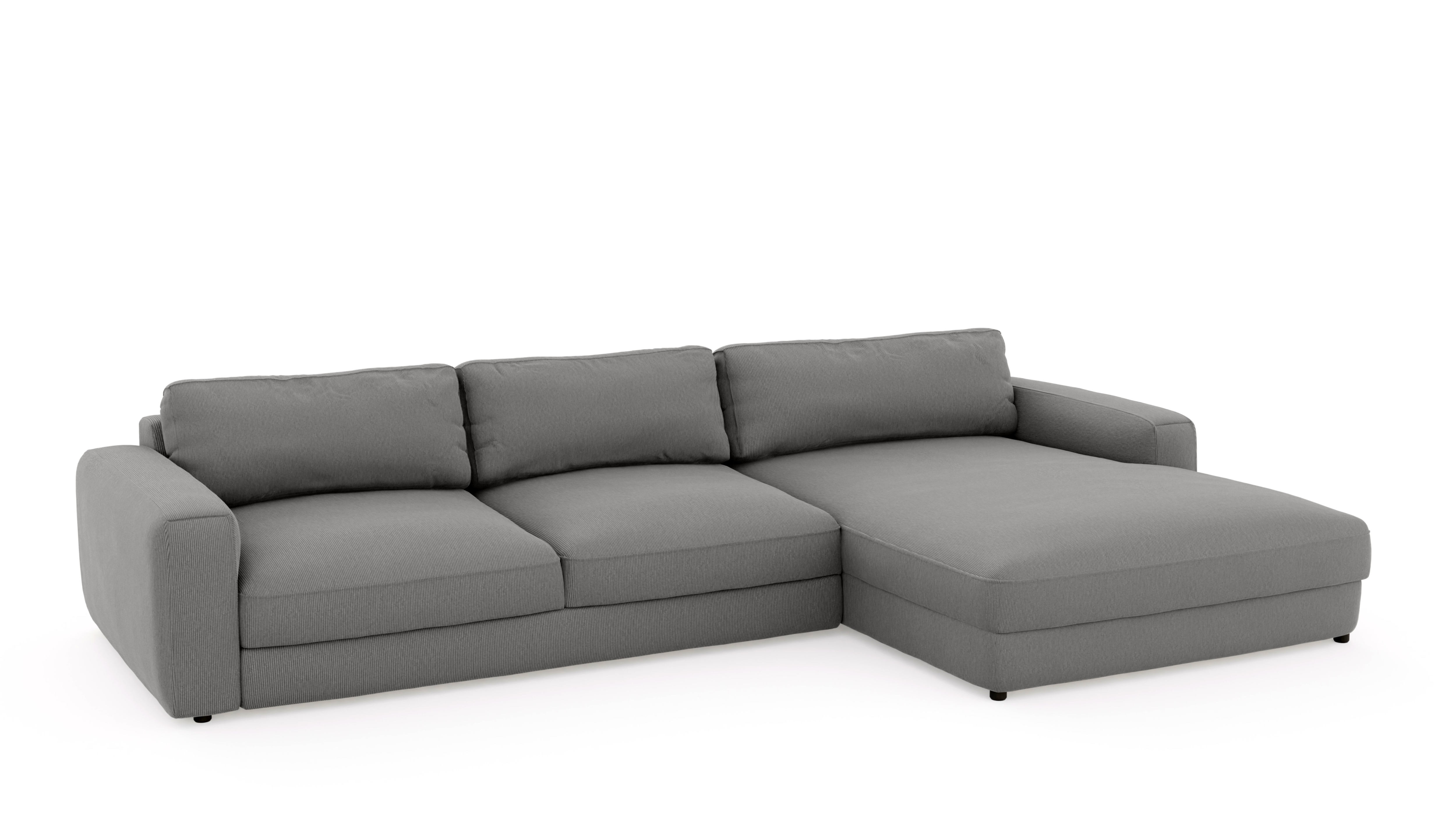 Ecksofa HOME AFFAIRE "Bloomfield, bequem und elegant, OTTOs Choice, Breite 303cm, L-Form", grau (granit grau), B:303cm H:84cm T:176cm, 88% Polyester 12% Nylon, Sofas, Ecksofa, wahlweise mit Bettfunktion und Bettkasten, Unser Dauertiefpreis