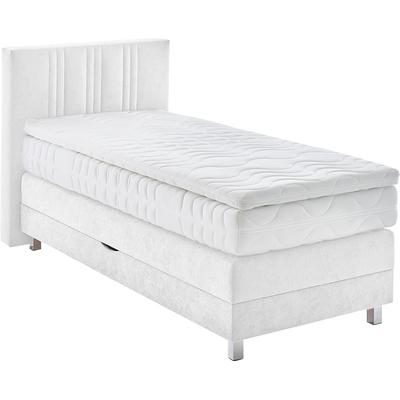 Boxspringbett, weiß, B:105cm L:210cm, Bezug: 100% Polyester, Polsterung: 100% Polyester, WESTFALIA SCHLAFKOMFORT, Komplettbetten, Boxspringbett, wahlweise mit Bettkasten und Topper Image