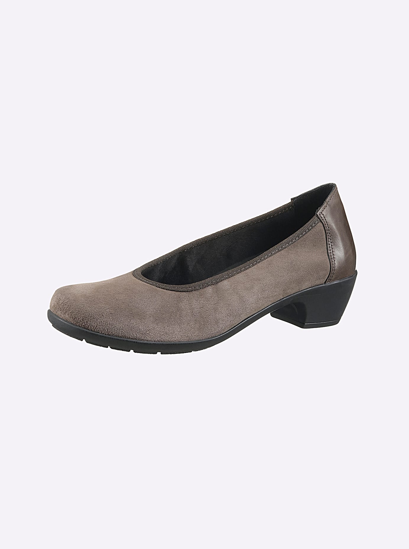 Pumps CASUAL LOOKS, Damen, Gr. 42, grau (taupe), Glattleder, Nubukleder, Rindsleder, Schuhe