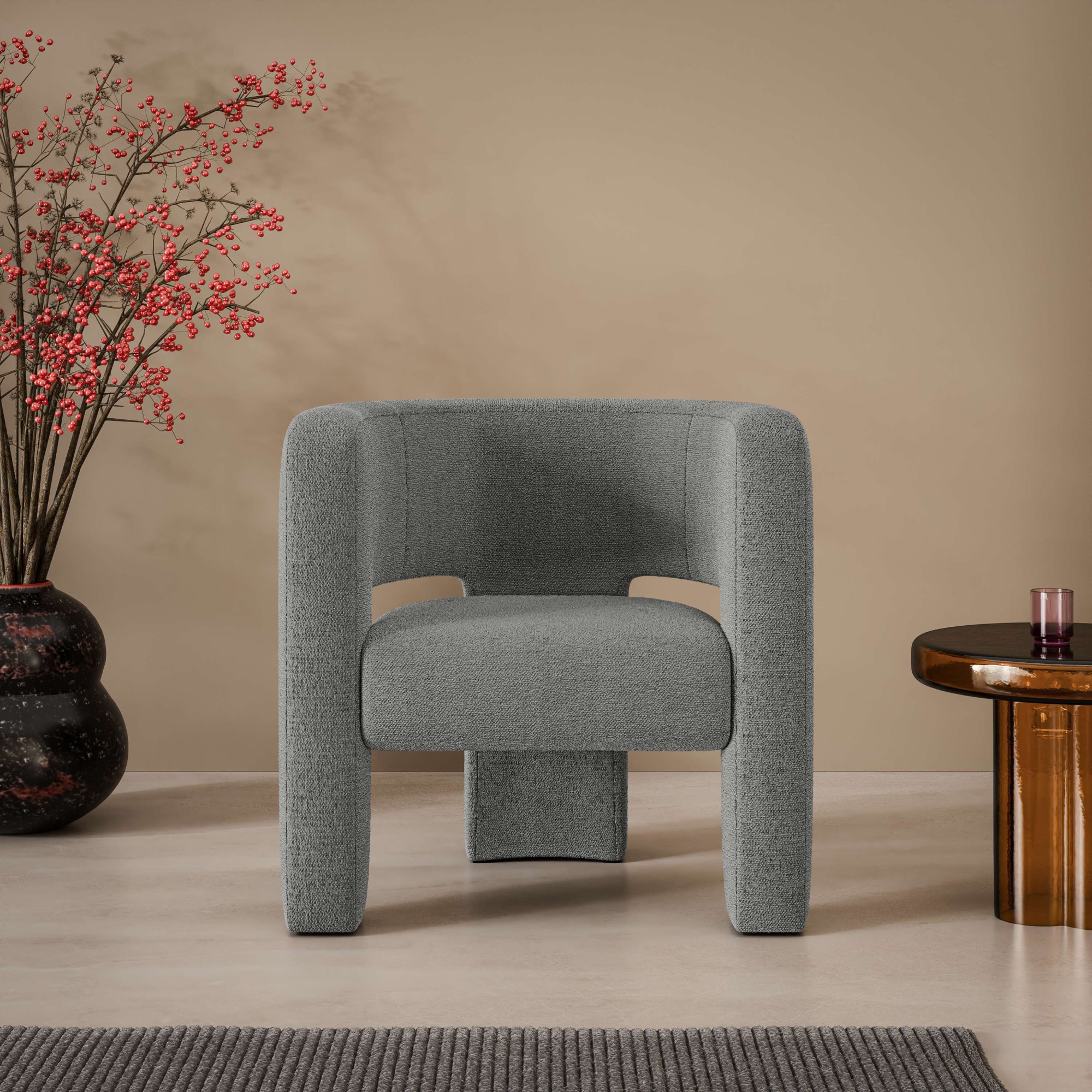 Sessel "Ohrensessel SELMIA Moderner Lounge-Sessel Einzelsitz, B/T/H 73/62/76cm", grau (anthrazit), B:73cm H:76cm T:62cm, 100% Polyester, LEGER HOME BY LENA GERCKE, Sessel, Lounge-Sessel, Relaxsessel/Lehnstuhl, erhältlich in trendigen Stoff- und...