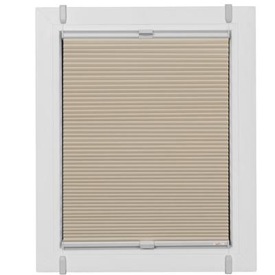 Wabenplissee SUNLINES "One Size Style Honeycomb VD", beige (beige, grau, grau), B:75cm H:100cm, Obermaterial: 85% Polyester, 15% sonstige Fasern, Plissees, Zubehörfarbe grau, zum Klemmen Image
