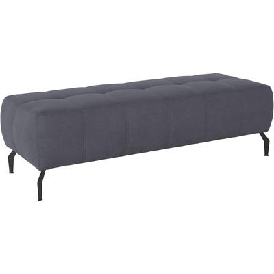 Hocker DOMO COLLECTION "Trento, mit Kufenfuß oder Einzelfuß", grau (dunkelgrau), B:153cm H:45cm T:62cm, Luxus-Microfaser (100% Polyester), Struktur fein (100% Polyester), Struktur weich /Chenille-Optik (70% Polyacryl, 30% Polyester), Hocker,... Image