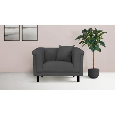 Sessel INOSIGN "AGNIA B/T/H: 100/85/71 cm", grau (dunkelgrau), B:100cm H:71,5cm T:85cm, 100% Polyester, Sessel, incl. Zierkissen, auch in Cord und Bouclé Image