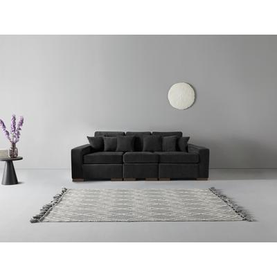 3-Sitzer "Skara", grau (anthrazit), B:310cm H:86cm T:100cm, 100% Polyester, GUIDO MARIA KRETSCHMER HOME & LIVING, Sofas, Lounge-Sofa mit Federkernpolsterung, in vielen Bezugsvarianten Image