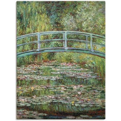 Wandbild ARTLAND "Japanische Brücke. 1899.", grün (farbe bild(er): grün), B:30cm H:40cm T:1,8cm, Canvas, Leinwand, Bilder, als Leinwandbild, Wandaufkleber in verschied. Größen Image
