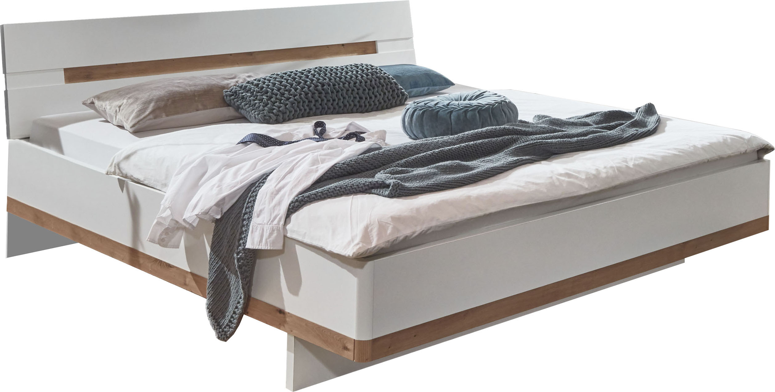 Bettgestell WIMEX "Gibraltar", weiß (weiß, artisan, eiche, nachbildung), B:169cm H:96cm L:210cm, Betten