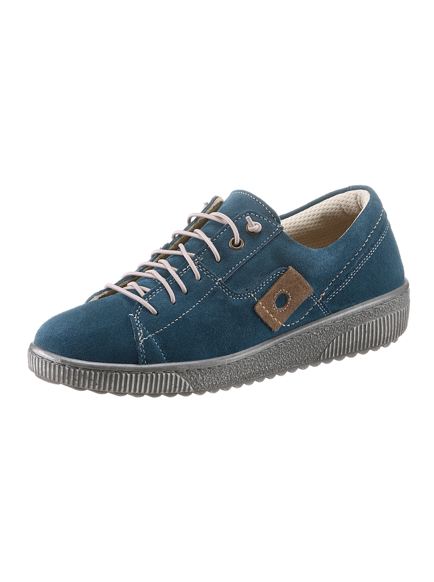 Slipper CASUAL LOOKS, Damen, Gr. 40, blau (mittelblau), Glattleder, Nubukleder, Schuhe Slipper