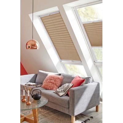 Dachfensterplissee SUNLINES "Classic Style Crepe", beige (sand, weiß), B:38cm H:60cm, Obermaterial: 100% Polyester, Plissees, mit Führungsschienen Image