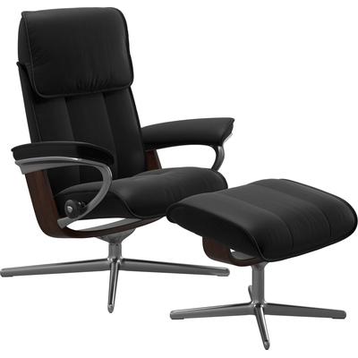 Relaxsessel STRESSLESS "Admiral", schwarz (schwarz batick), B:93cm H:103cm T:79cm, Leder BATICK: BATICK ist ein leicht korrigiertes, durchgefärbtes und genarbtes Möbelleder, bei dem die meisten Unebenheiten und Spuren in der Regel entfernt wurden.,... Image
