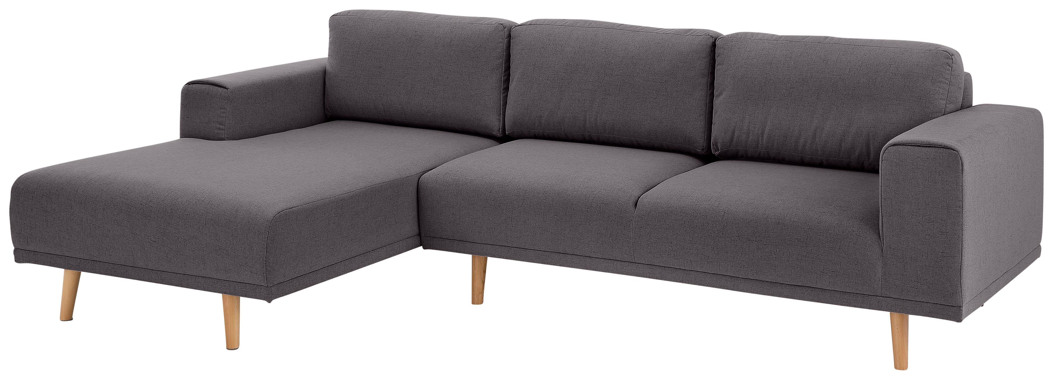 Ecksofa HOME AFFAIRE "Lasse L-Form", grau (anthrazit), B:273cm H:90cm T:167cm, Struktur fein( 100% Polyester);Filzoptik (100% Polyester);Luxus-Microfaser (100% Polyester), Sofas, im scandinavischen Stil mit Holzfüßen