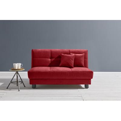Schlafsofa ELL + ELL "Tilda", rot, B:145cm H:90cm T:100cm, 100% Polyester, Sofas, Breite 145 cm, inkl. 2 Zierkissen Image