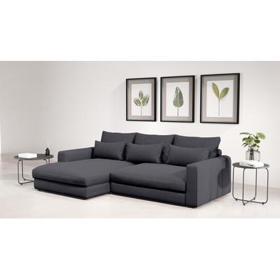 Ecksofa HOME AFFAIRE "Darwin, viele Kissen, extra tiefe Sitzfläche, 271/89/171 (B(H/T)", grau (graphite), B:271cm H:89cm T:171cm, 92% Polyester, 8% Nylon, Sofas, gemütlich und weich, L-Form, mit extra softem Sitzkomfort, Cord Image