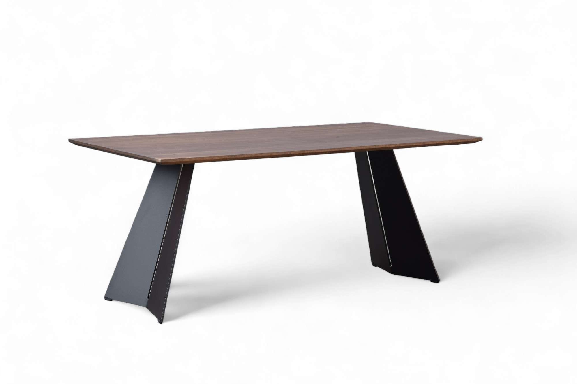 Esstisch HOME AFFAIRE "Winteregg Küchentisch, Metall-Wangengestell, Wildeiche massiv geölt", braun (braun, schwarz, braun), B:160cm H:76cm T:90cm, Tische, Baum Kante oder Schweizer Kante, erhältlich in 3 Größen und 2 Farben