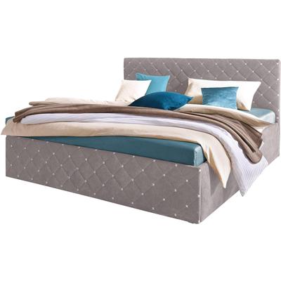 Polsterbett, grau (hellgrau), B:170cm L:212cm, Bezug Bett: Microfaser (100% Polyester), Bonnell-Federkernmatratze: 51% Polypropylen, 39% Polyester, 10% Baumwolle, Kaltschaummatratze: 100% Polyester, Bezug abnehm- und waschbar bis 60u00b0C, WESTFALIA... Image