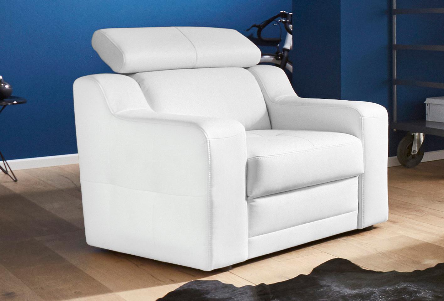Sessel EXXPO - SOFA FASHION "Lotos, Loungesessel", weiß (altweiß), B:95cm H:92cm T:98cm, Sessel, Funktionssessel Polstersessel, mit Kopf- bzw. Rückenteilverstellung Image