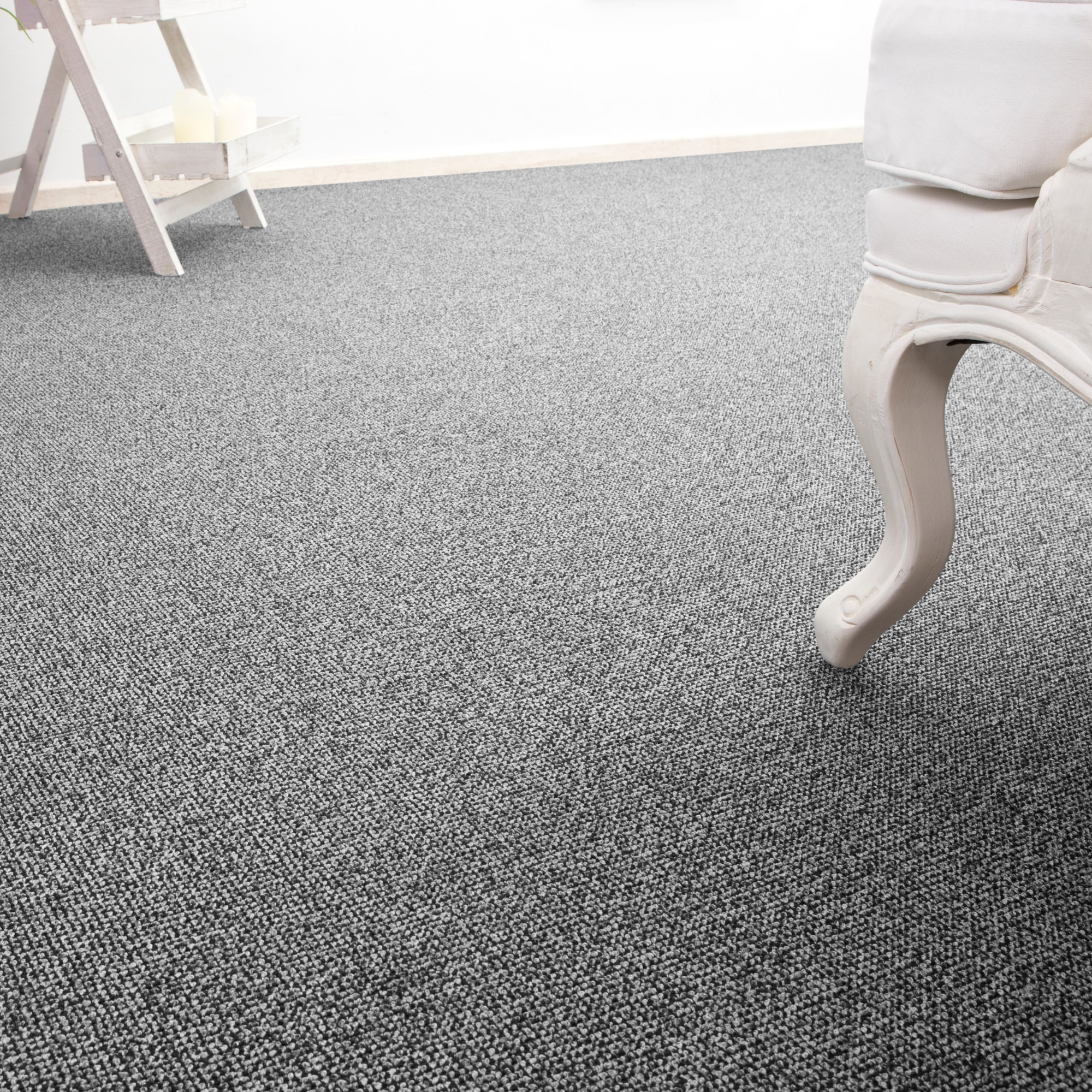 Teppichboden ANDIAMO "Carlos, Feinschlinge, Made in Netherlands", grau, B:400cm H:6,5mm L:600cm, Polypropylen, Teppiche, melierte Optik, Breite 400 cm oder 500 cm, strapazierfähig Image