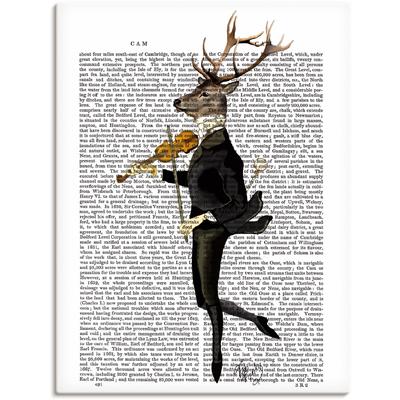 Wandbild ARTLAND "Tanzender Hirsch mit Violine", weiß (farbe bild(er): weiß), B:30cm H:40cm, Canvas, Leinwand, Bilder, als Leinwandbild, Poster, Wandaufkleber in verschied. Größen Image