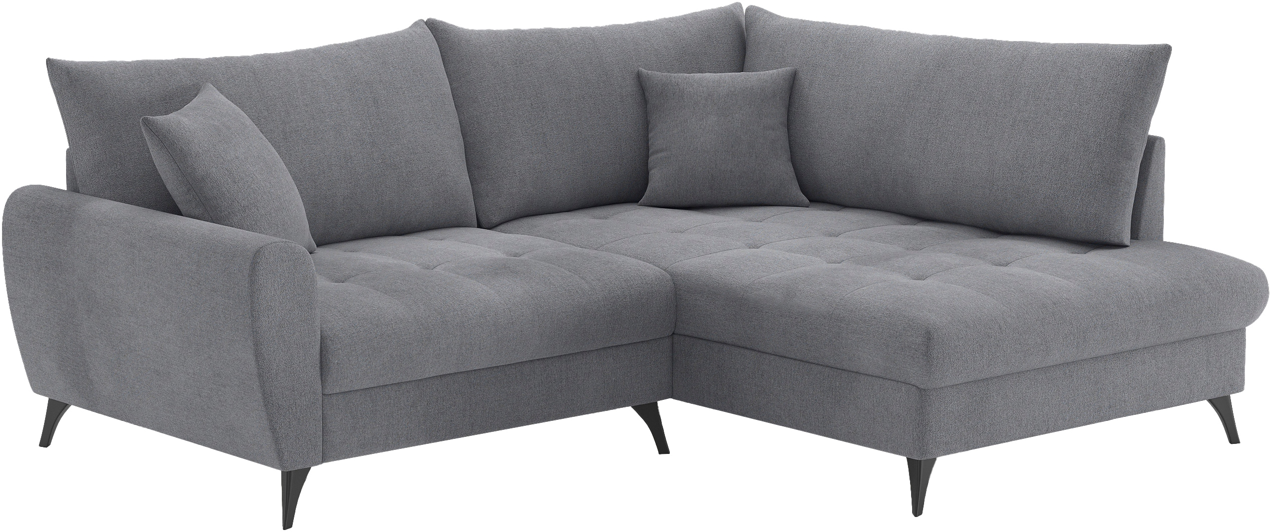 Ecksofa MR. COUCH "Blackburn II, L-Form", grau (novaclean avanti 1 stone), B:230cm H:71cm T:190cm, Novaclean Avanti (100% Polyester), Sofas, Mit Kaltschaumpolsterung bis 140 kg belastbar