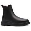 Chelseaboots CLARKS "Badbury", Herren, Gr. 44, schwarz, Leder, elegant, Schuhe, Boots, Winterboots mit modischem Blockabsatz