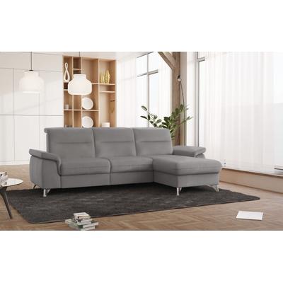 Ecksofa SIT & MORE "Astoria L-Form", grau (hellgrau), B:260cm H:91cm T:175cm, 100% Polyester, Sofas, wahlweise mit motorischer Relaxfunktion Image