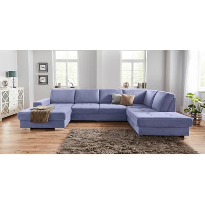 Wohnlandschaft SIT & MORE "Santorini U-Form", blau, B:340cm H:82cm T:224cm, Luxus-Microfaser ALTARA NUBUCK (100% Polyester) / Struktur (100% Polyester), Flachgewebe (100% Polyester) / Struktur (100% Polyester), Sofas, mit Federkern und... Image