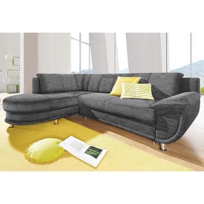 Ecksofa TRENDMANUFAKTUR "Rondo, zeitlos und elegant, OTTOs Choice, bequem, L-Form", grau (anthrazit), B:265cm H:85cm T:190cm, Softlux-Kunstleder, Primabelle-Microfaser, NaturLeder (handschuhweiches Rindsleder in Sitz und Rücken mit... Image