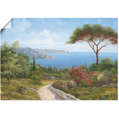 Wandbild ARTLAND "Haus am Meer", grün (farbe bild(er): grün), B:70cm H:50cm, Papier, Bilder, als Leinwandbild, Poster, Wandaufkleber in verschied. Größen Image