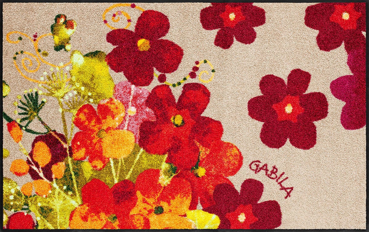 Fußmatte Gr. 3, grau (taupe, rot), B:75cm H:7mm L:190cm, Polyamid, Teppiche Image