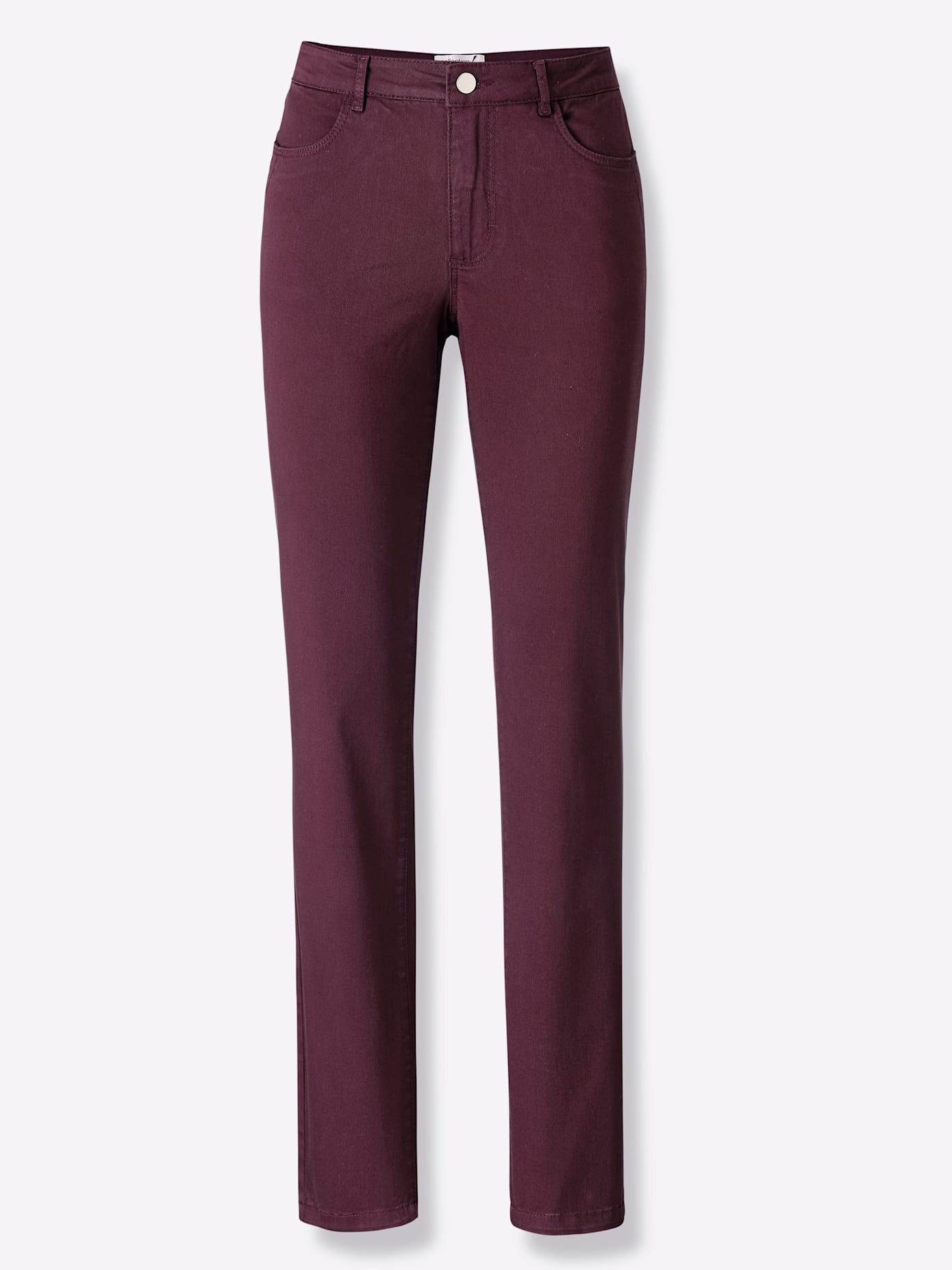 Bequeme Jeans CASUAL LOOKS, Damen, Gr. 54, Normalgrößen, rot (burgund), 97% Baumwolle, 3% Elasthan, unifarben, lang, Jeans